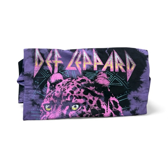 Purple Tie-Dye Def Leppard Animal Graphic T-Shirt Size Large New - Picture 3 of 3